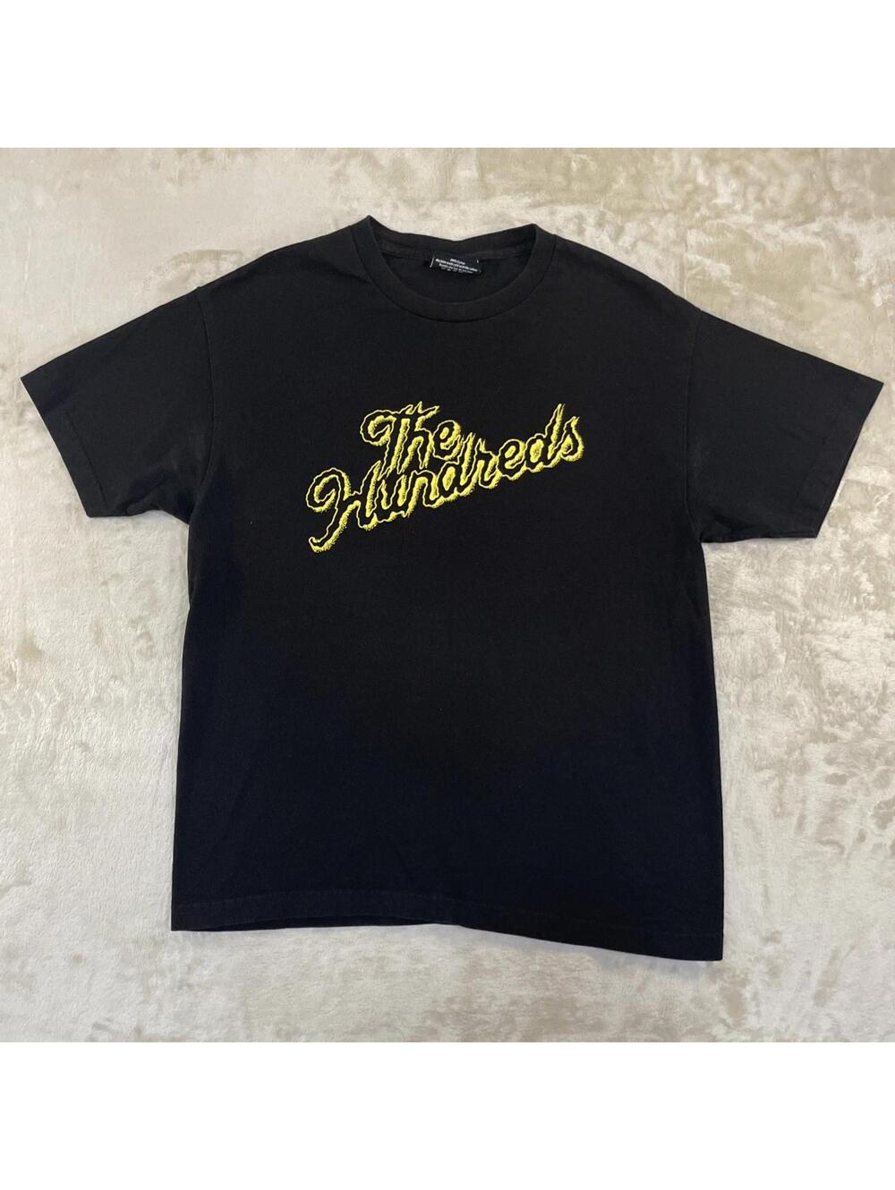 Y2K The Hundreds Skate Black Short Sleeve Yellow Graphic T-Shirt Men’s L